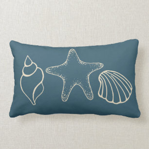 Seashell Starfish Beach Nautical Pillow