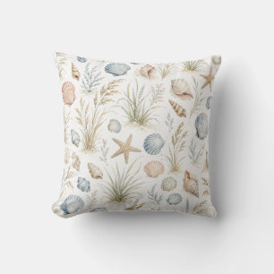 Seashell Starfish Coastal Ocean Beach Nautical Cushion