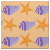 Seashell Starfish Orange Purple Beach Conch Shell