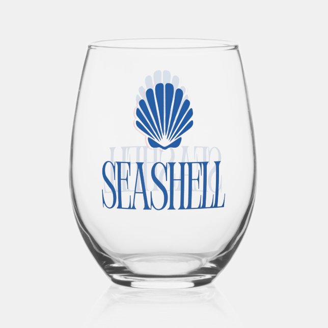 Seashell Stemless Wine Glass (Front)