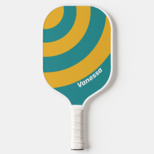Seashell Sunrise Circle Stripe with Name Pickleball Paddle