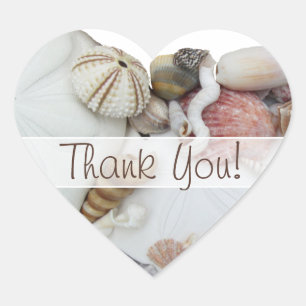 Seashell Treasures "Thank You" Heart Favour Label