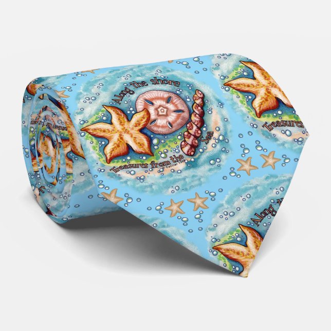 Seashell Treasures  Tie (Rolled)
