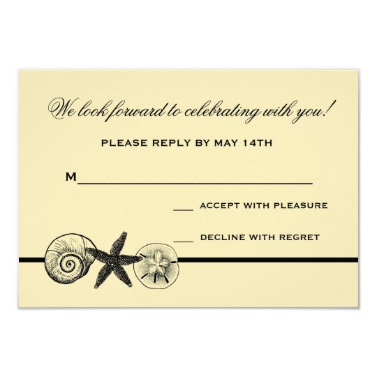Seashell Treasures Wedding Response Card