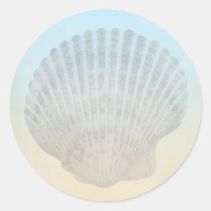 Seashell Tropical Beach Classic Round Sticker