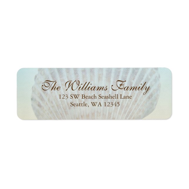 Seashell Tropical Beach Custom Address Label (Front)