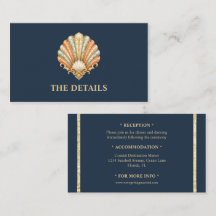 Seashell Wedding Details blue orange coastal