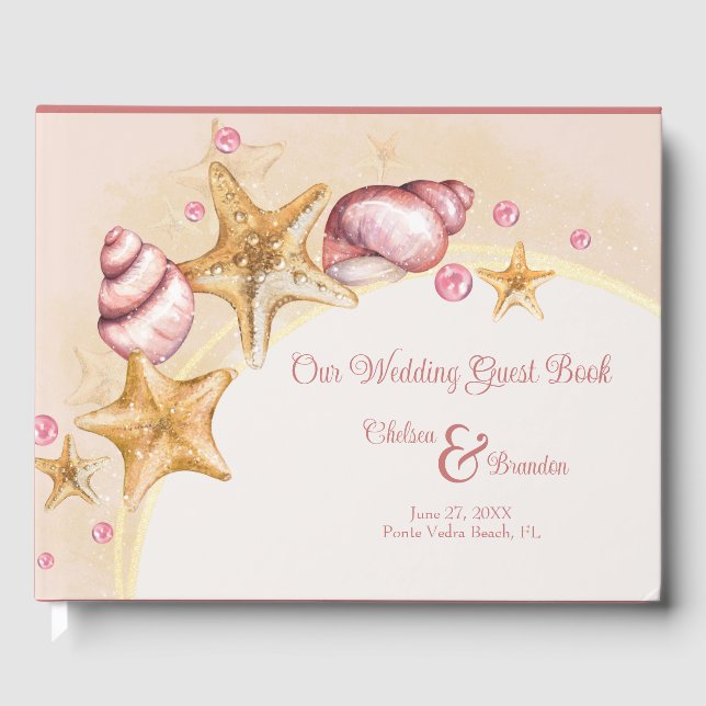 Seashell Wedding Guest Book  (Front)