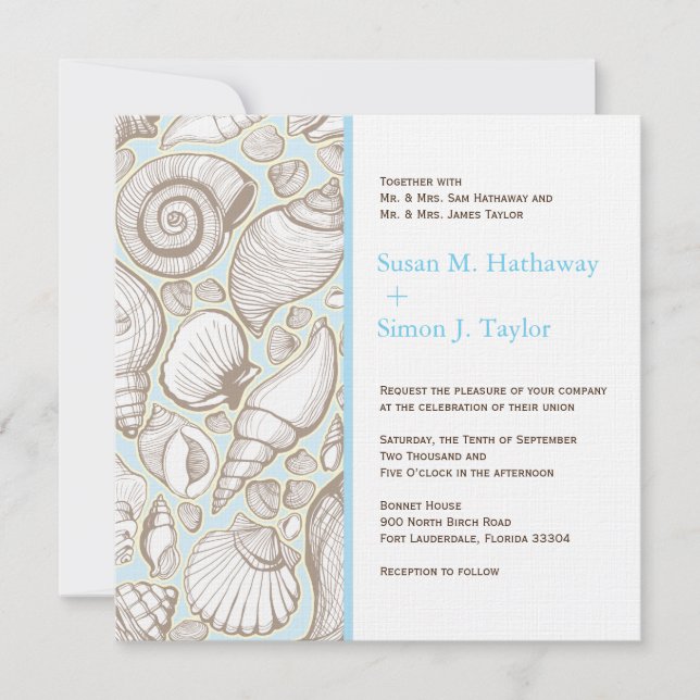 Seashell Wedding Invitation (Front)