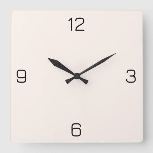 Seashell White FFF5EE - Option to Add Name Square Wall Clock