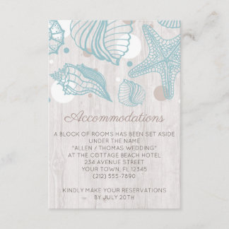 Seashell Whitewashed Wood Accommodations Cards