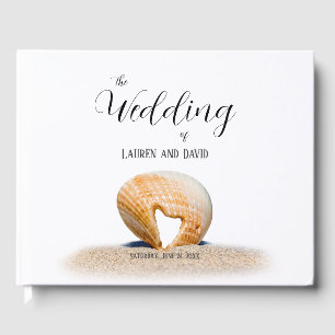 Seashell with a Heart on sand at the Beach, Guest Book