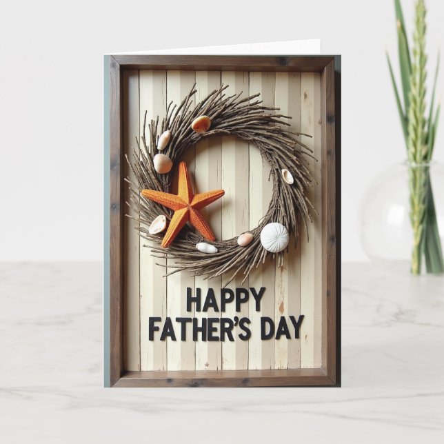 Seashell Wreath Fathers Day Card (Front)