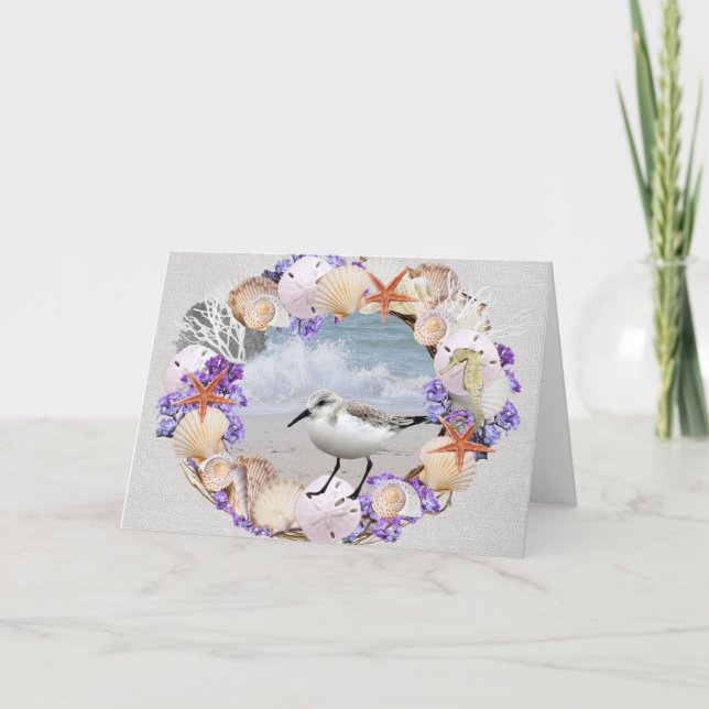 Seashell Wreath Greeting Card (Front)