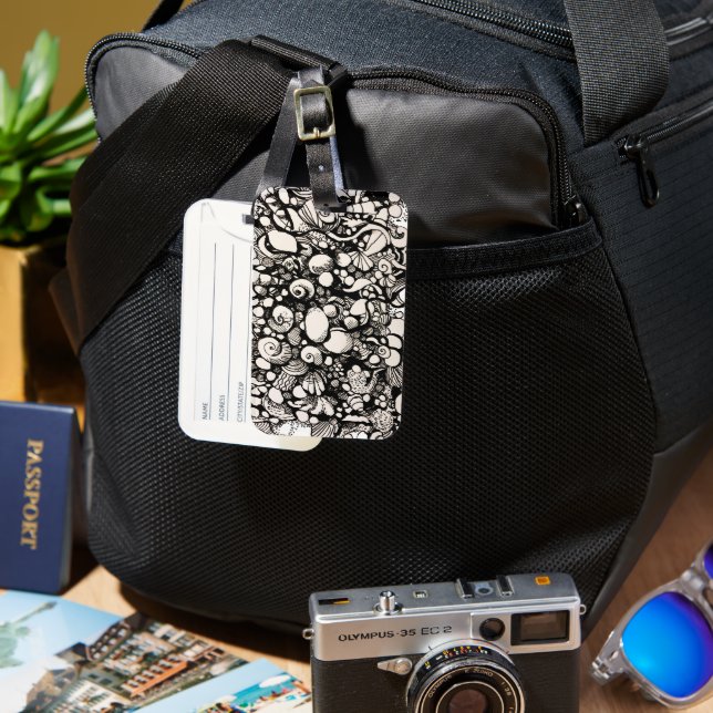 seashells and pebbles luggage tag (Front & Back)