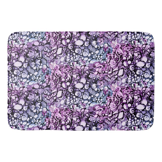 seashells and pebbles  short table runner bath mat (Front)