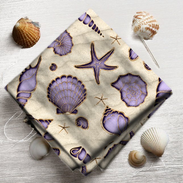 Seashells and Sand Purple ID782 Fabric (Creator Uploaded)