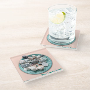 Seashells and Sea Glass Beverage Coaster