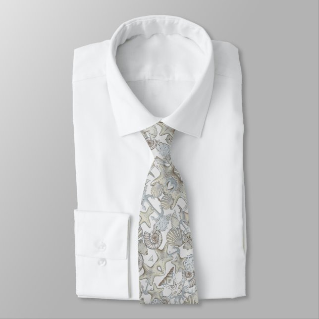 Seashells And Ship Anchor Treasure Hunt Fun Tie (Tied)