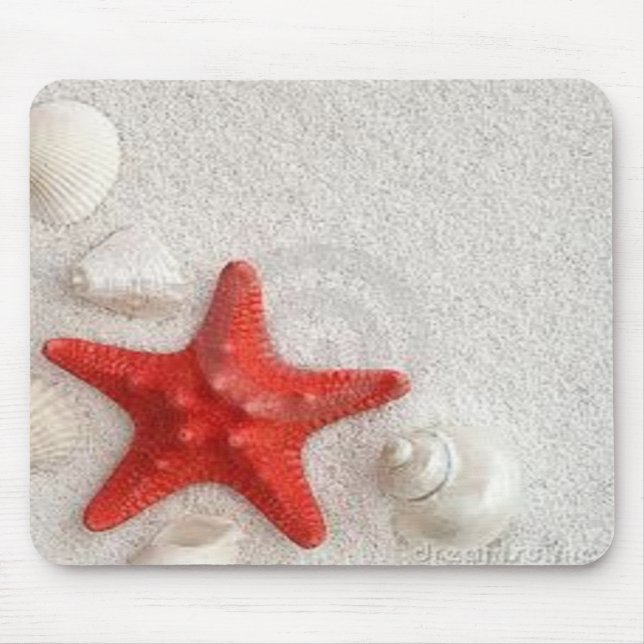 seashells and starfish mouse mat (Front)