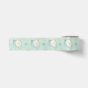 Seashells and starfish satin ribbon