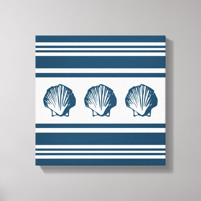 Seashells and stripes canvas print (Front)