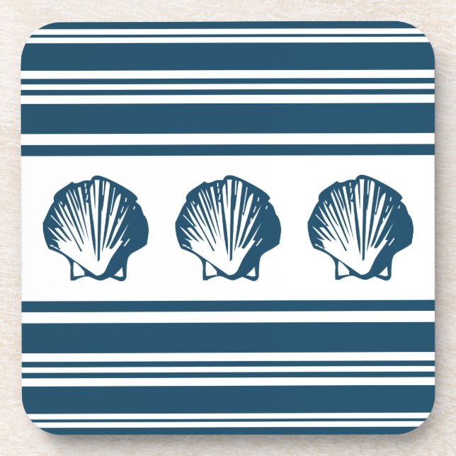 Seashells and stripes coaster (Front)