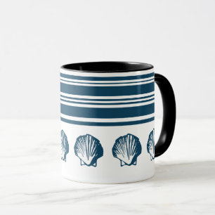 Seashells and stripes mug