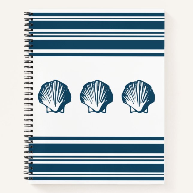 Seashells and stripes notebook (Front)