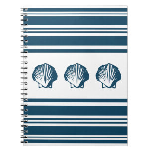 Seashells and stripes notebook