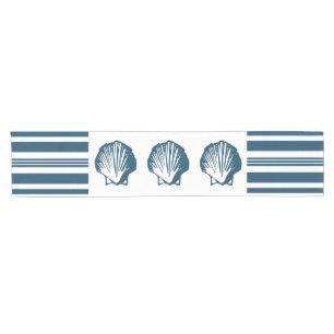 Seashells and stripes short table runner