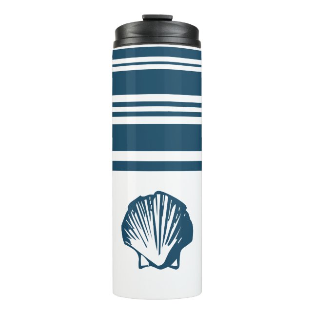 Seashells and stripes thermal tumbler (Front)