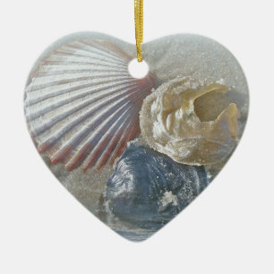 Seashells and Surf Ceramic Tree Decoration