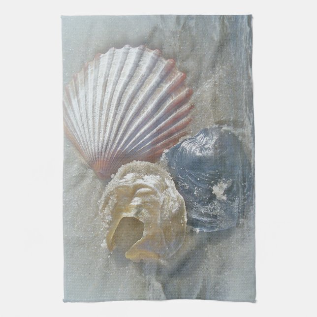 Seashells and Surf Tea Towel (Vertical)