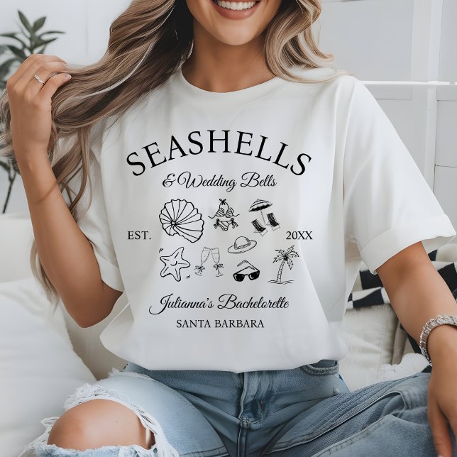 Seashells and Wedding Bells Bachelorette Bach Club T-Shirt (Creator Uploaded)