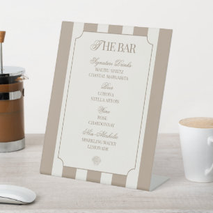 Seashells and Wedding Bells Bachelorette Bar Menu  Pedestal Sign
