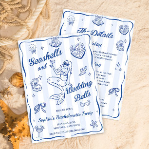 Seashells and Wedding Bells Bachelorette Party Invitation