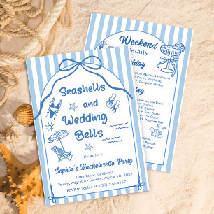 Seashells and Wedding Bells Bachelorette Party Invitation