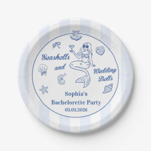 Seashells and Wedding Bells Bachelorette Party Paper Plate