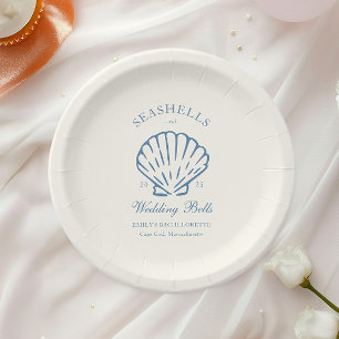Seashells and Wedding Bells Bachelorette Party Paper Plate