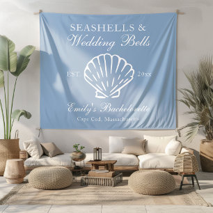 Seashells and Wedding Bells Bachelorette Party Tapestry