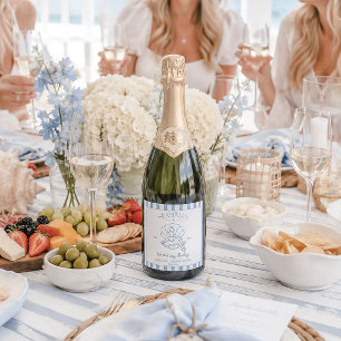 Seashells And Wedding Bells Bachelorette Sparkling Wine Label