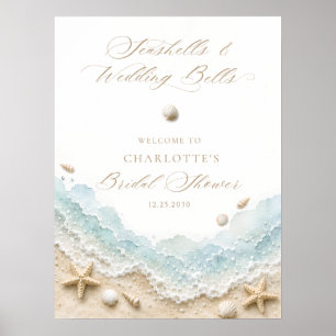 Seashells and Wedding Bells Bridal Shower Welcome Poster