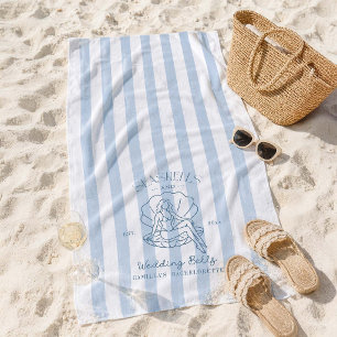 Seashells And Wedding Bells Coastal Bachelorette Beach Towel