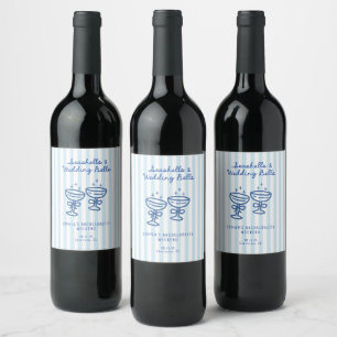 Seashells and Wedding Bells Coastal Bachelorette Wine Label