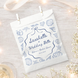 Seashells and Wedding Bells Coastal Bridal Shower Favour Bags
