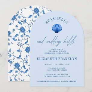 Seashells and Wedding Bells Coastal BRIDAL SHOWER Invitation