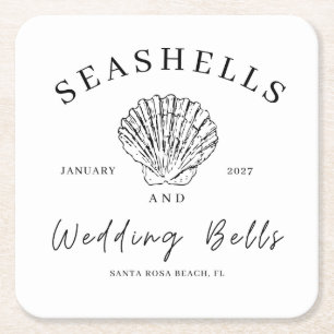 Seashells and wedding bells coaster