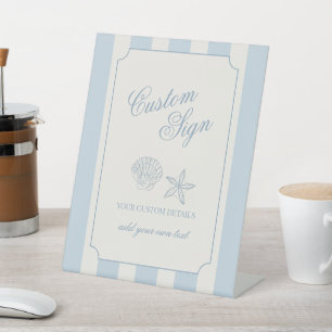 Seashells and Wedding Bells Custom Pedestal Sign