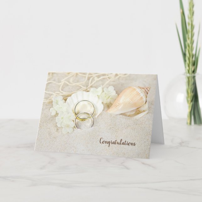 Seashells and Wedding Rings Card (Front)